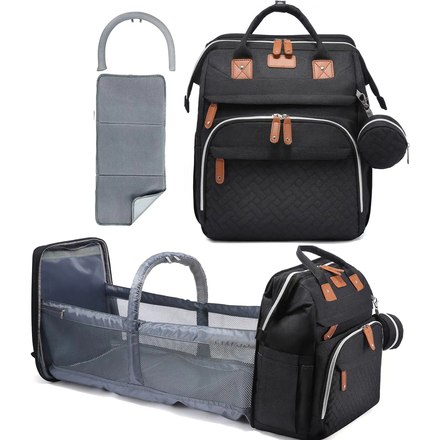 CHILDLUXE Diaper Backpack with Built-In Changing Station & USB Port