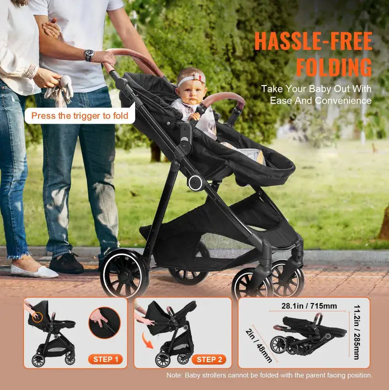 Deluxe Infant-To-Toddler Stroller with Bassinet